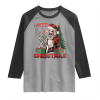 Terrifier Santa Christmas Horror Movie Raglan Shirt - Wonder Print Shop