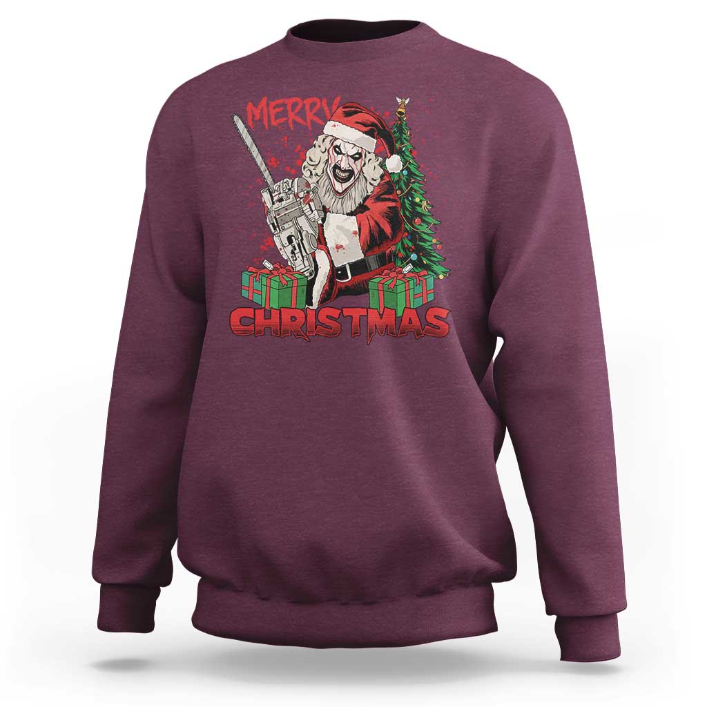 Terrifier Santa Christmas Horror Movie Sweatshirt - Wonder Print Shop