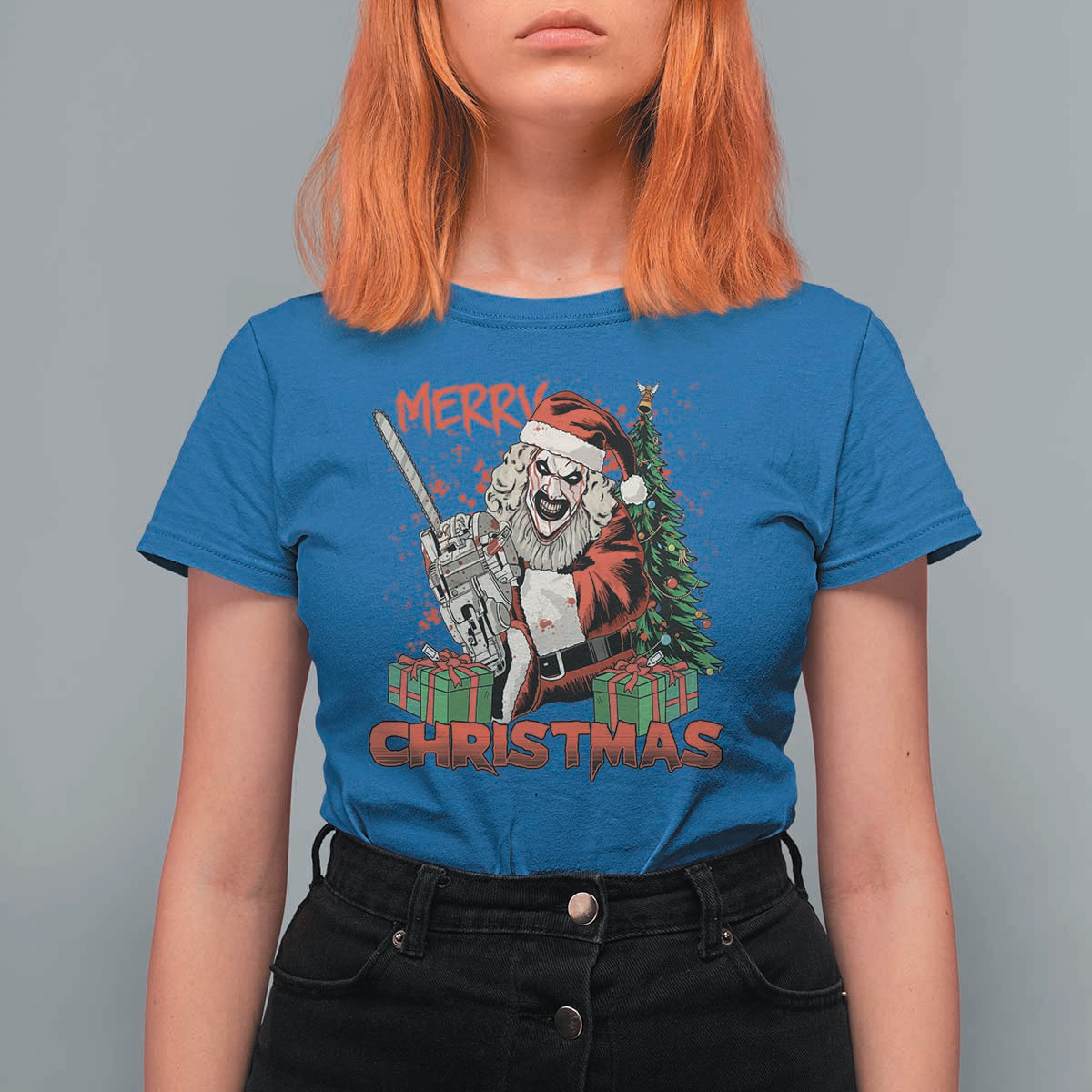 Terrifier Santa Christmas Horror Movie T Shirt For Women - Wonder Print Shop