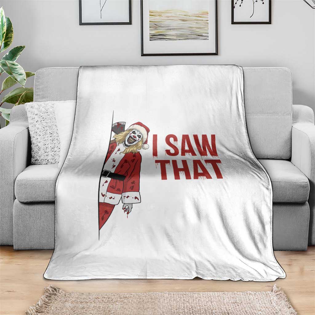 Terrifier Santa Christmas Movie Throw Blanket I Saw That Meme - Wonder Print Shop