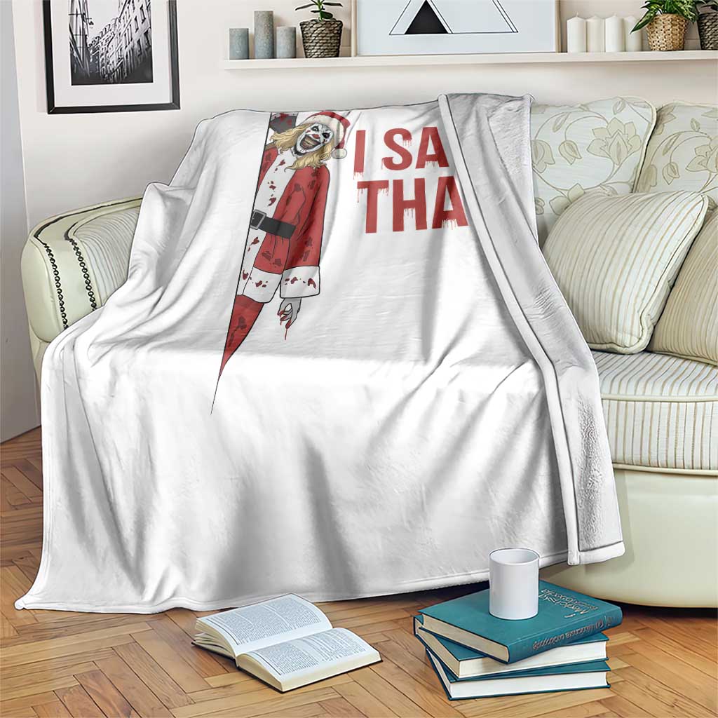 Terrifier Santa Christmas Movie Throw Blanket I Saw That Meme - Wonder Print Shop