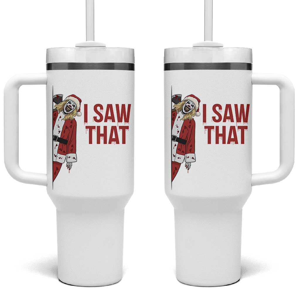Terrifier Santa Christmas Movie Tumbler With Handle I Saw That Meme - Wonder Print Shop
