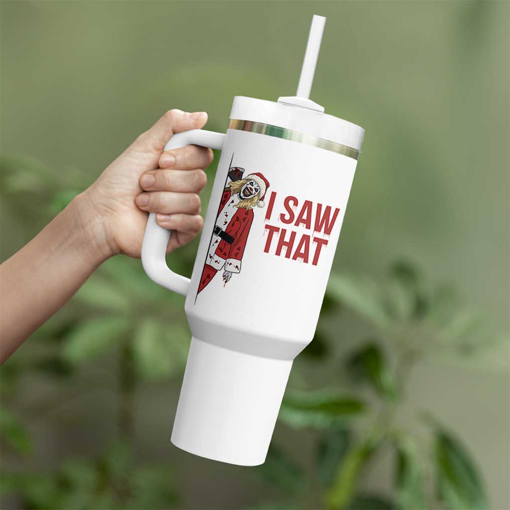 Terrifier Santa Christmas Movie Tumbler With Handle I Saw That Meme - Wonder Print Shop