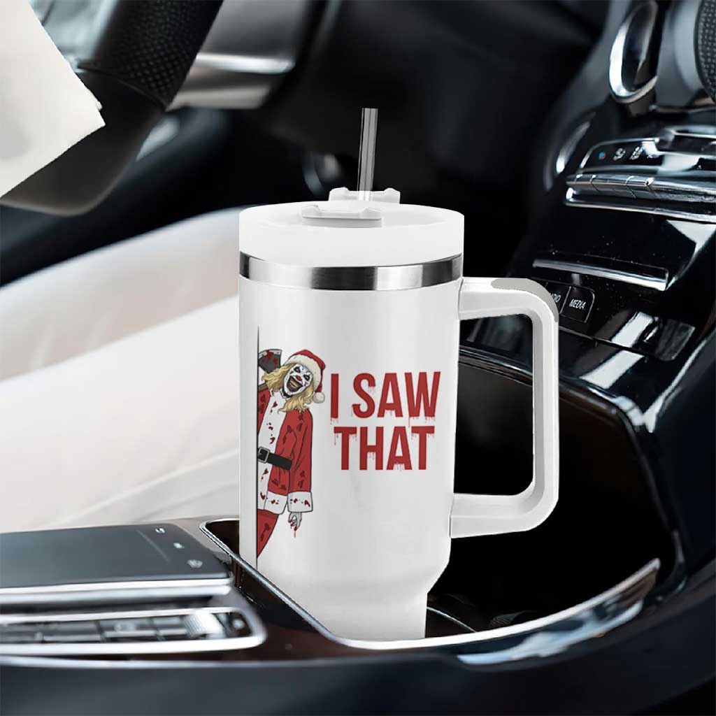 Terrifier Santa Christmas Movie Tumbler With Handle I Saw That Meme - Wonder Print Shop
