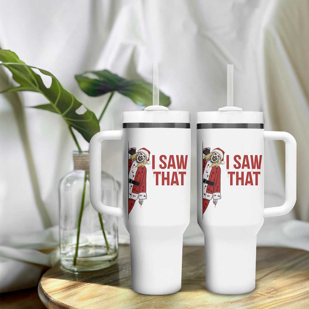 Terrifier Santa Christmas Movie Tumbler With Handle I Saw That Meme - Wonder Print Shop