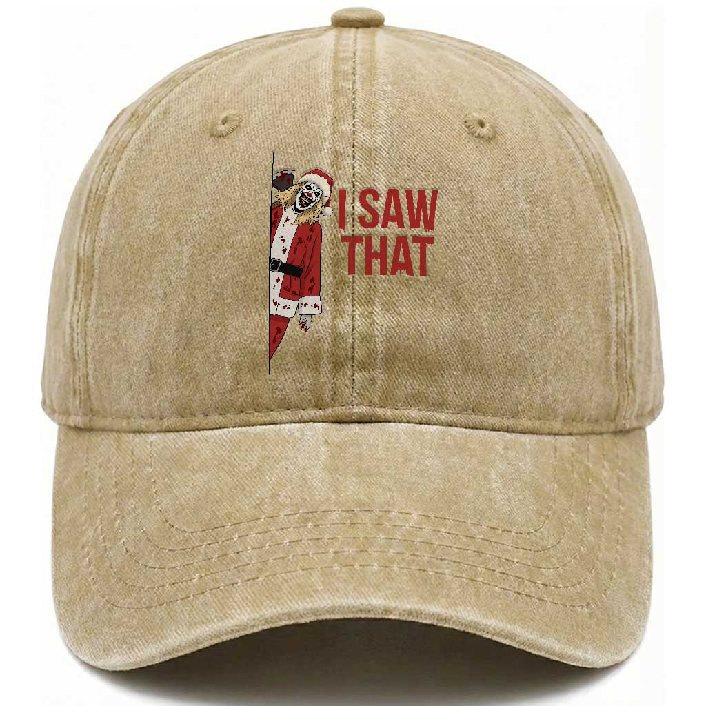 Terrifier Santa Christmas Movie Washed Cotton Baseball Cap I Saw That Meme