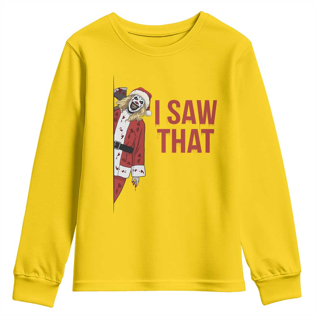 Terrifier Santa Christmas Movie Youth Sweatshirt I Saw That Meme - Wonder Print Shop