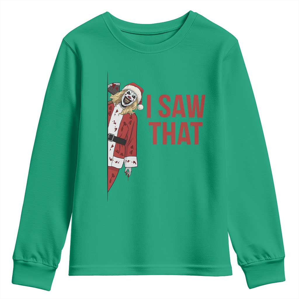 Terrifier Santa Christmas Movie Youth Sweatshirt I Saw That Meme - Wonder Print Shop