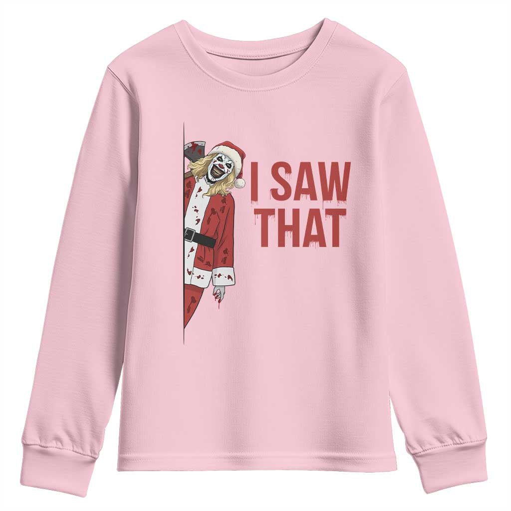 Terrifier Santa Christmas Movie Youth Sweatshirt I Saw That Meme - Wonder Print Shop