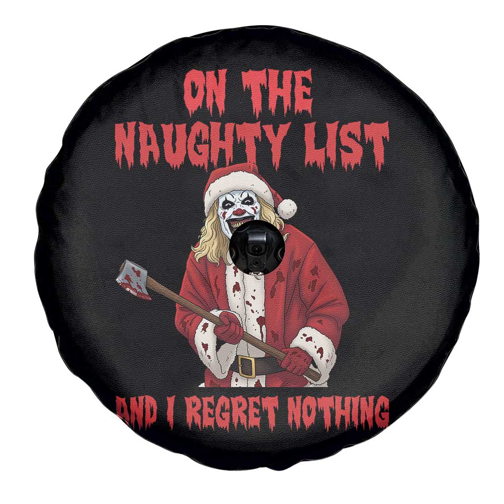 Terrifier Santa Christmas Movie Spare Tire Cover On The Naughty List And I Regret Nothing - Wonder Print Shop
