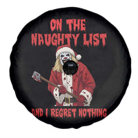 Terrifier Santa Christmas Movie Spare Tire Cover On The Naughty List And I Regret Nothing - Wonder Print Shop