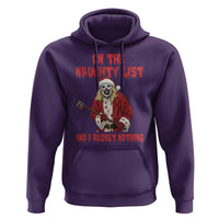 Terrifier Santa Christmas Movie Hoodie On The Naughty List And I Regret Nothing - Wonder Print Shop