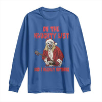 Terrifier Santa Christmas Movie Long Sleeve Shirt On The Naughty List And I Regret Nothing - Wonder Print Shop