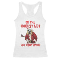 Terrifier Santa Christmas Movie Racerback Tank Top On The Naughty List And I Regret Nothing - Wonder Print Shop