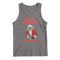 Terrifier Santa Christmas Movie Tank Top On The Naughty List And I Regret Nothing - Wonder Print Shop