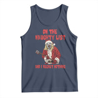 Terrifier Santa Christmas Movie Tank Top On The Naughty List And I Regret Nothing - Wonder Print Shop