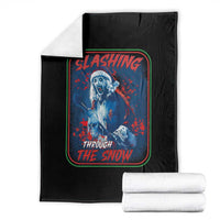 Terrifier Santa Christmas Throw Blanket Slashing Through The Snow - Wonder Print Shop