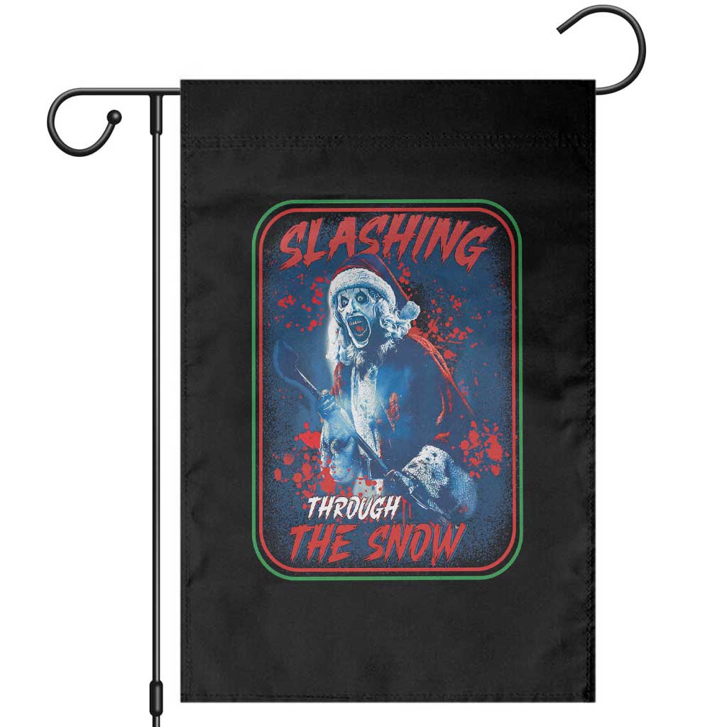 Terrifier Santa Christmas Garden Flag Slashing Through The Snow - Wonder Print Shop