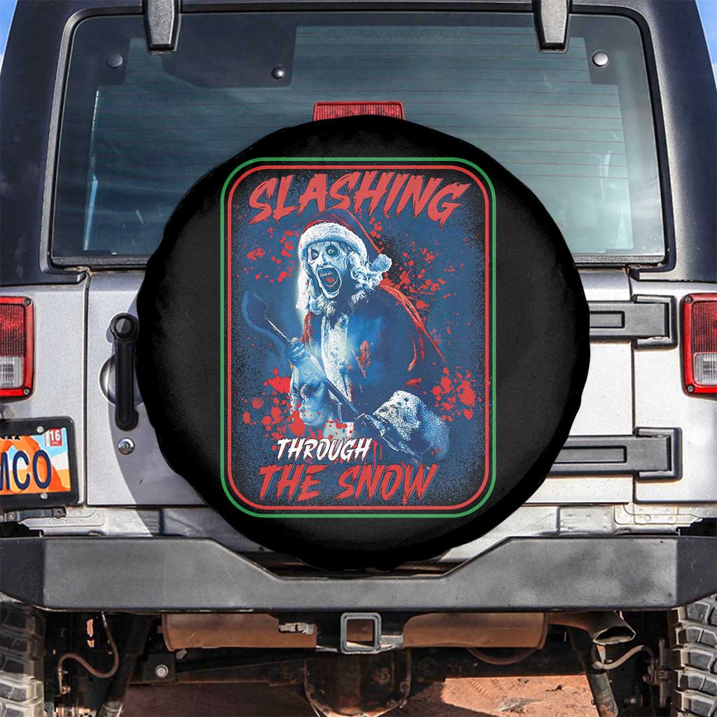 Terrifier Santa Christmas Spare Tire Cover Slashing Through The Snow - Wonder Print Shop