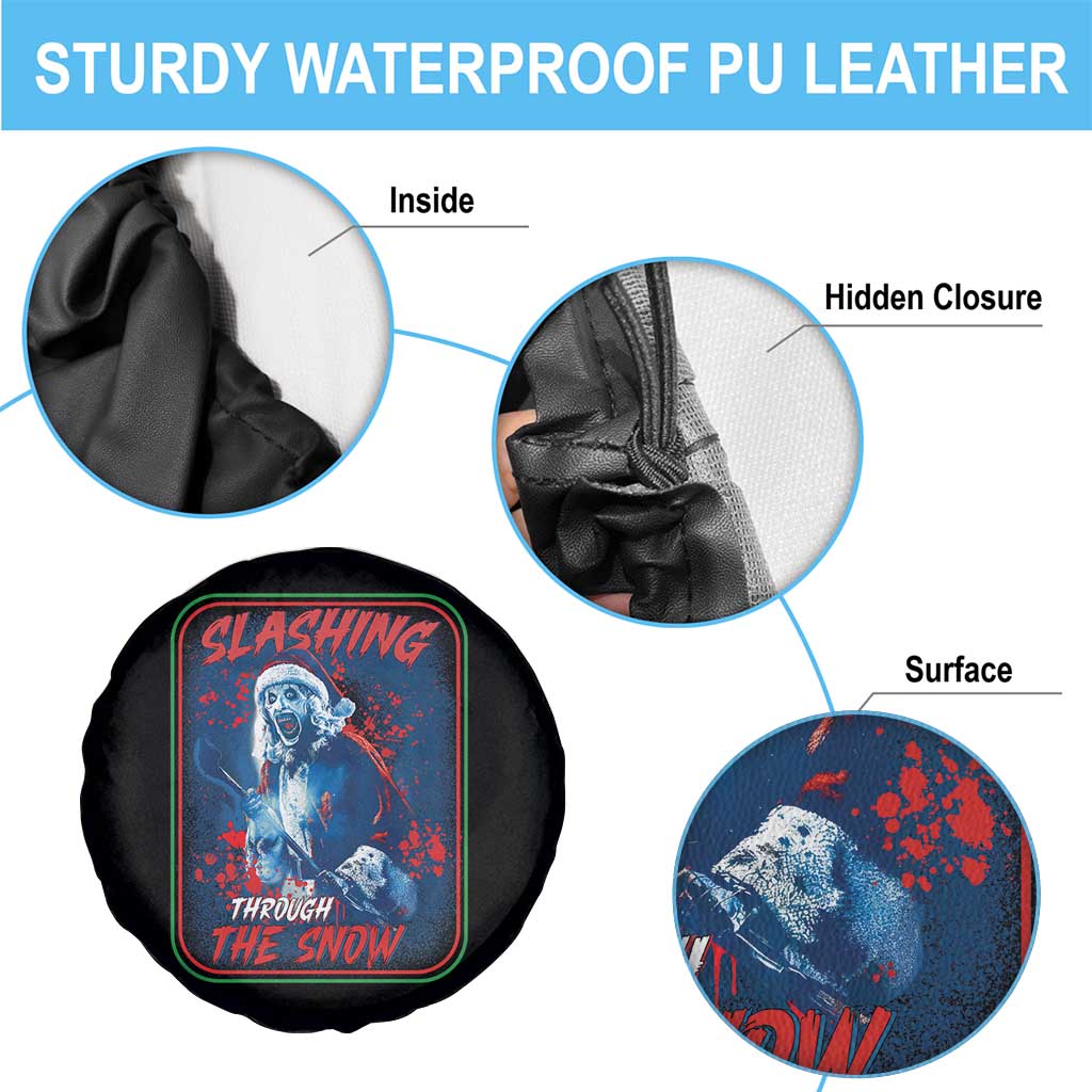 Terrifier Santa Christmas Spare Tire Cover Slashing Through The Snow - Wonder Print Shop