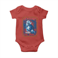 Terrifier Santa Christmas Baby Onesie Slashing Through The Snow - Wonder Print Shop