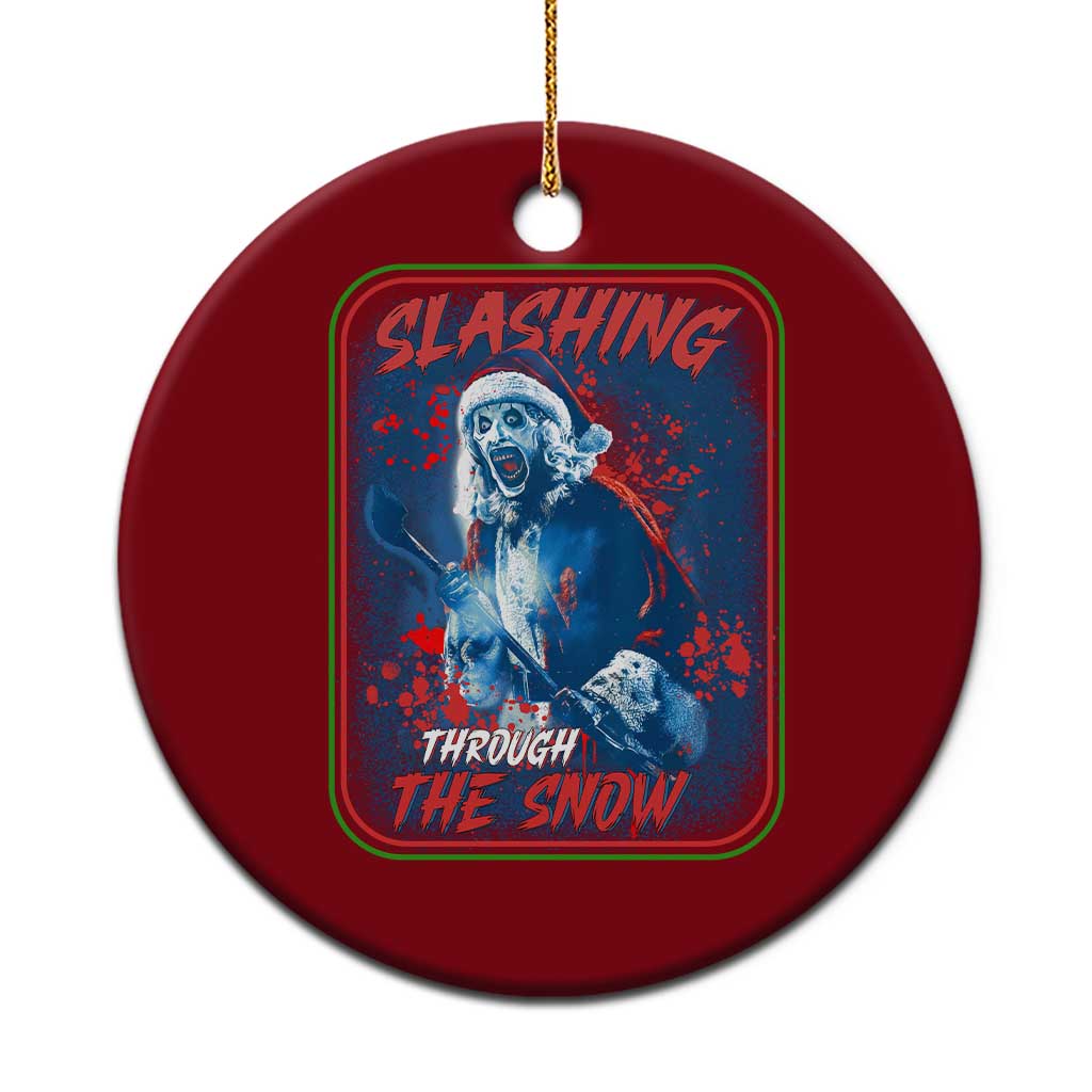 Terrifier Santa Christmas Ceramic Ornament Slashing Through The Snow - Wonder Print Shop