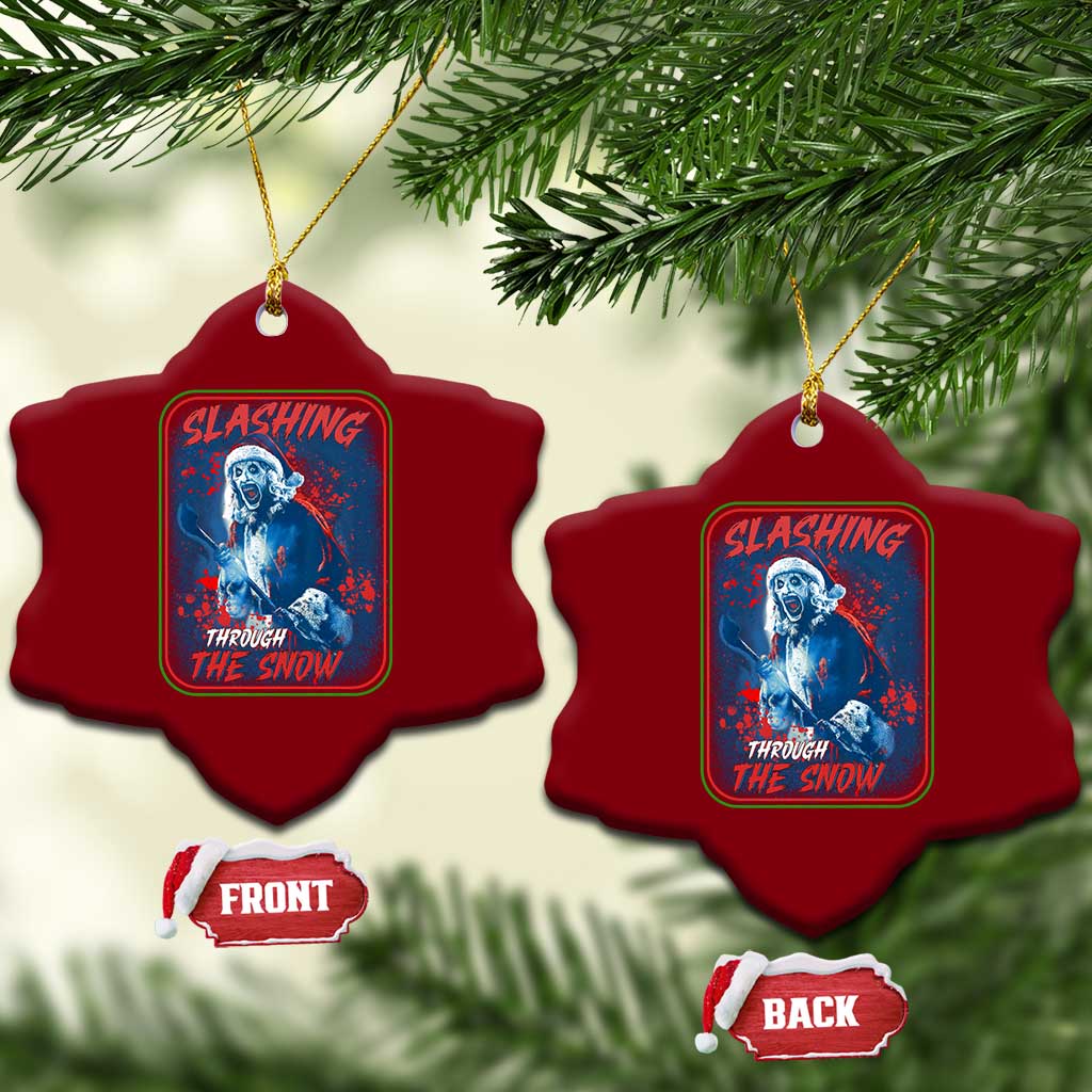 Terrifier Santa Christmas Ceramic Ornament Slashing Through The Snow - Wonder Print Shop