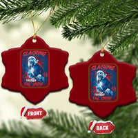 Terrifier Santa Christmas Ceramic Ornament Slashing Through The Snow - Wonder Print Shop