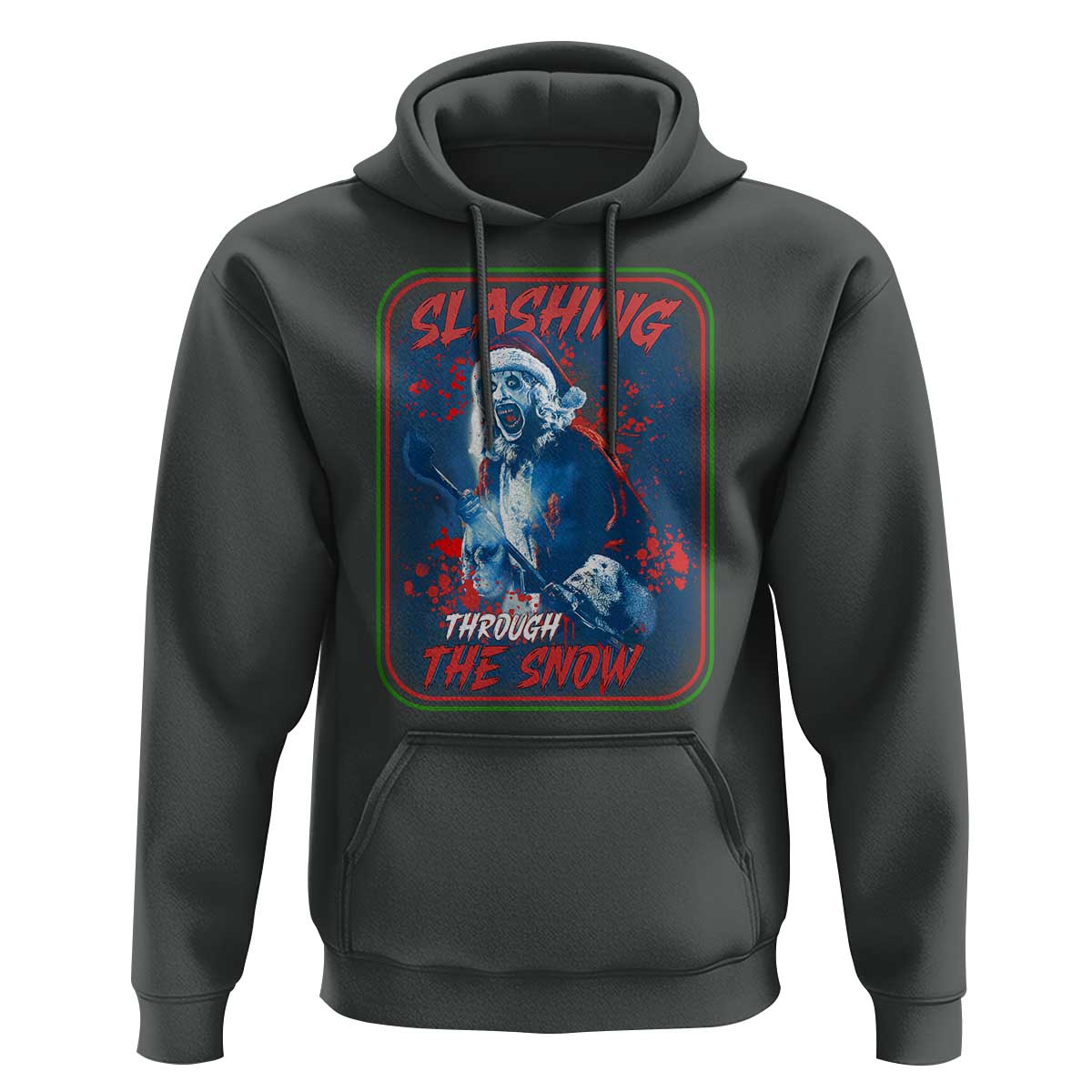 Terrifier Santa Christmas Hoodie Slashing Through The Snow - Wonder Print Shop