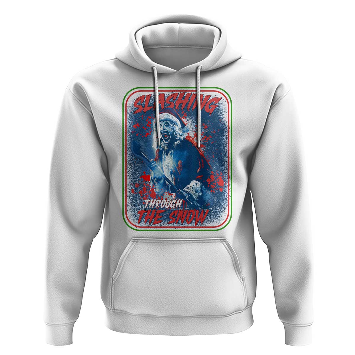 Terrifier Santa Christmas Hoodie Slashing Through The Snow - Wonder Print Shop