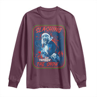 Terrifier Santa Christmas Long Sleeve Shirt Slashing Through The Snow - Wonder Print Shop