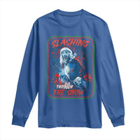 Terrifier Santa Christmas Long Sleeve Shirt Slashing Through The Snow - Wonder Print Shop