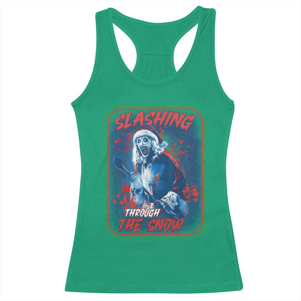 Terrifier Santa Christmas Racerback Tank Top Slashing Through The Snow - Wonder Print Shop