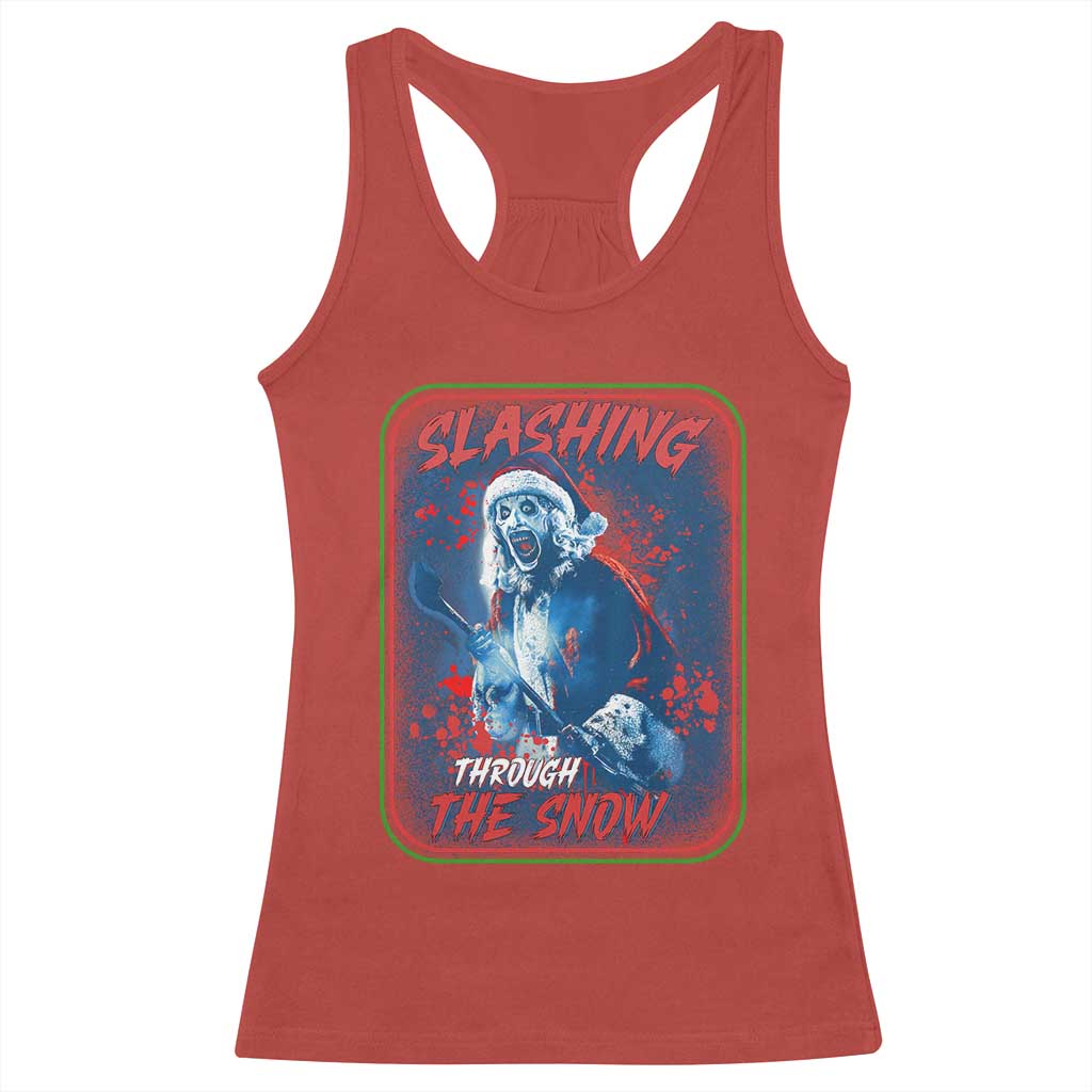 Terrifier Santa Christmas Racerback Tank Top Slashing Through The Snow - Wonder Print Shop