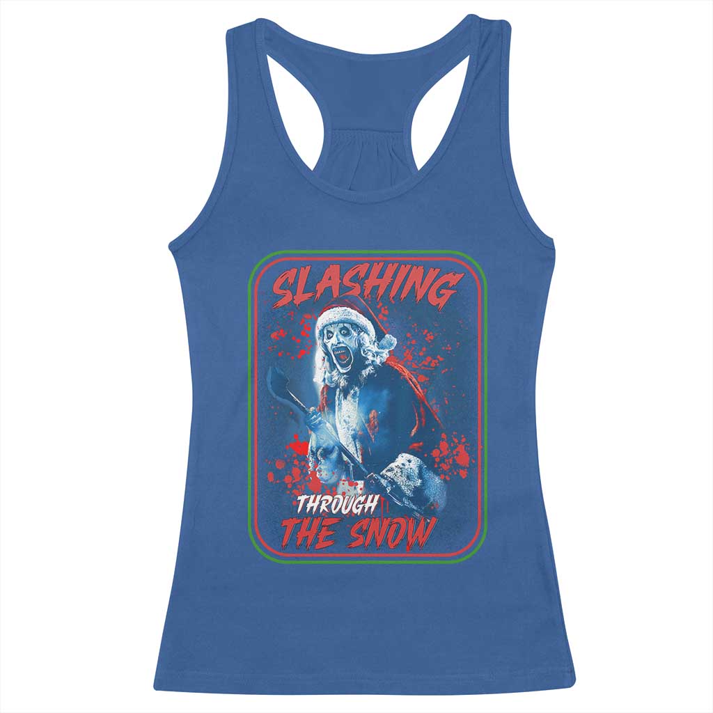 Terrifier Santa Christmas Racerback Tank Top Slashing Through The Snow - Wonder Print Shop
