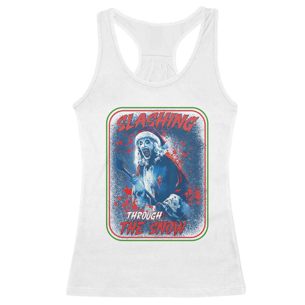 Terrifier Santa Christmas Racerback Tank Top Slashing Through The Snow - Wonder Print Shop