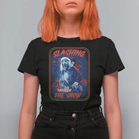 Terrifier Santa Christmas T Shirt For Women Slashing Through The Snow - Wonder Print Shop
