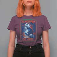 Terrifier Santa Christmas T Shirt For Women Slashing Through The Snow - Wonder Print Shop