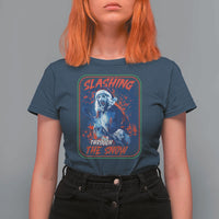 Terrifier Santa Christmas T Shirt For Women Slashing Through The Snow - Wonder Print Shop