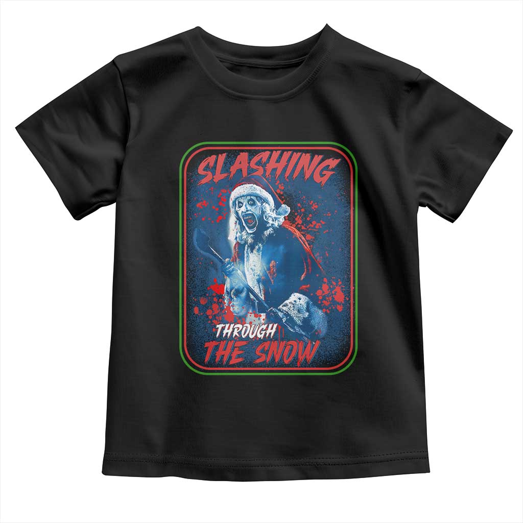 Terrifier Santa Christmas Toddler T Shirt Slashing Through The Snow - Wonder Print Shop