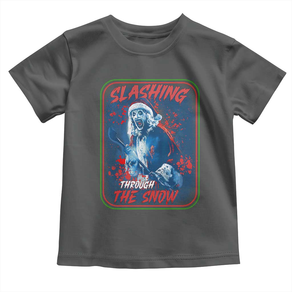 Terrifier Santa Christmas Toddler T Shirt Slashing Through The Snow - Wonder Print Shop