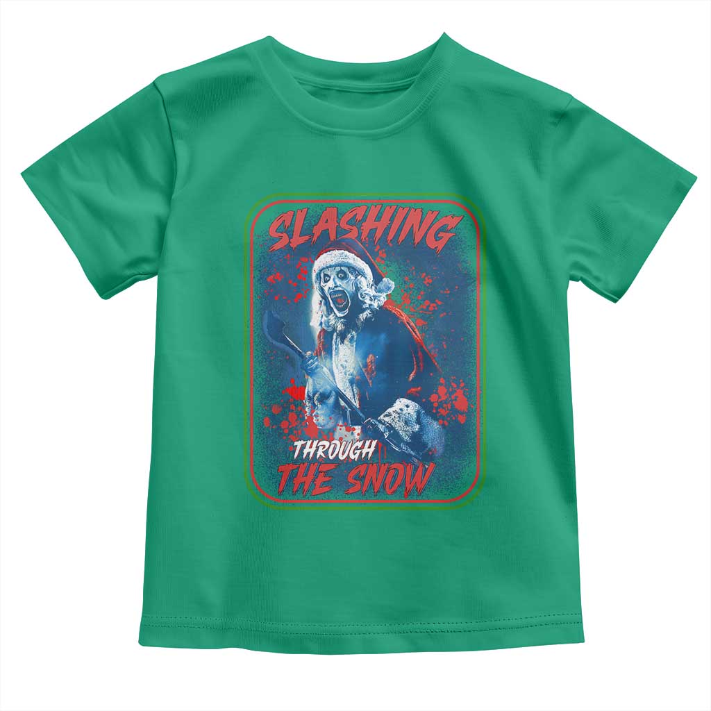 Terrifier Santa Christmas Toddler T Shirt Slashing Through The Snow - Wonder Print Shop