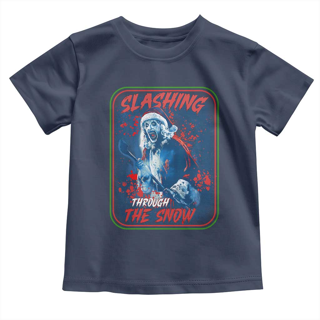 Terrifier Santa Christmas Toddler T Shirt Slashing Through The Snow - Wonder Print Shop
