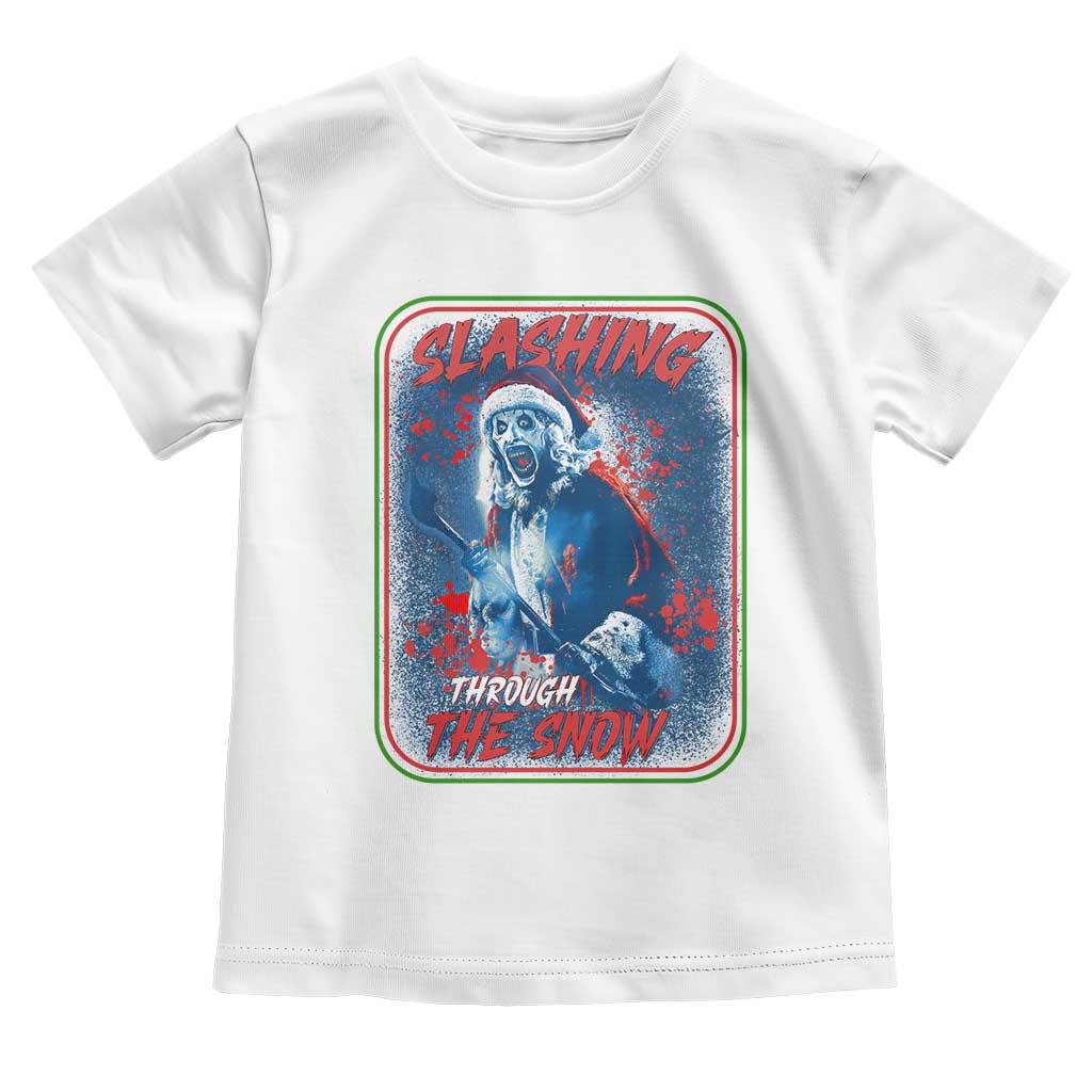 Terrifier Santa Christmas Toddler T Shirt Slashing Through The Snow - Wonder Print Shop
