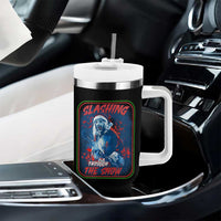 Terrifier Santa Christmas Tumbler With Handle Slashing Through The Snow - Wonder Print Shop
