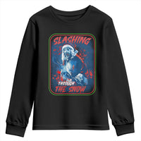Terrifier Santa Christmas Youth Sweatshirt Slashing Through The Snow - Wonder Print Shop
