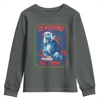 Terrifier Santa Christmas Youth Sweatshirt Slashing Through The Snow - Wonder Print Shop