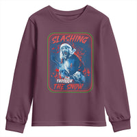Terrifier Santa Christmas Youth Sweatshirt Slashing Through The Snow - Wonder Print Shop
