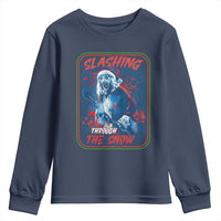 Terrifier Santa Christmas Youth Sweatshirt Slashing Through The Snow - Wonder Print Shop