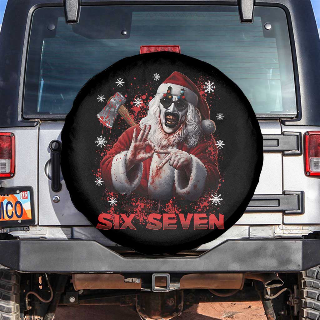 67 Terrifier Santa Horror Christmas Spare Tire Cover Funny Six Seven Meme Holiday Movie - Wonder Print Shop